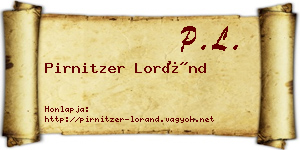 Pirnitzer Loránd névjegykártya